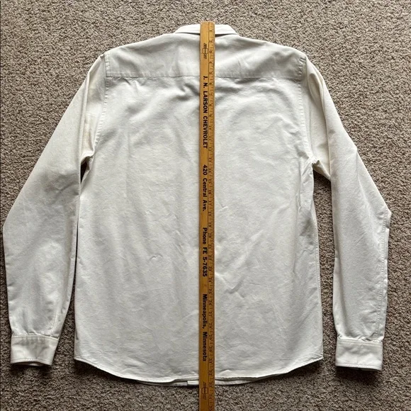 Norse Projects Men’s Beige Off-White Anton Denim Button Front L/S Shirt XL - Picture 10 of 11